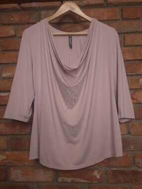 Kollontai Montreal Canada Dusty Pink Cowl Neck Rayon Blend Top XL